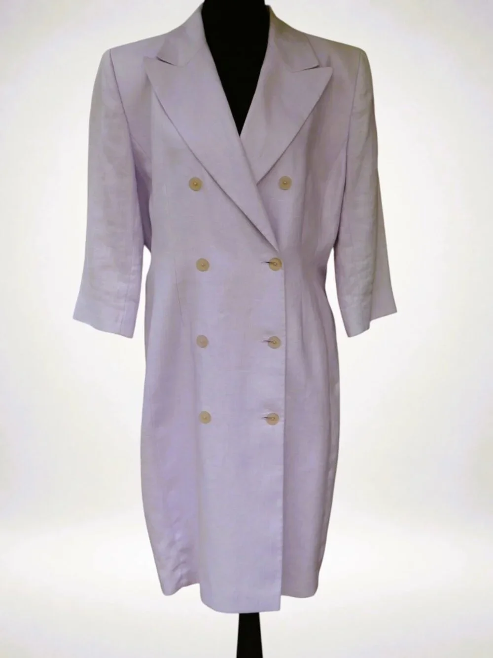 Vintage Size 12 Lavender 100% Linen Dress Linda Allard Ellen Tracy 90s